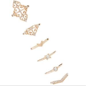 Forever 21 Filigree Gold Ring Set Size 8 Minimalist Chic